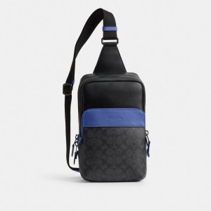 Bolsas Crossbody Coach Gotham Pack In Signature Canvas Masculino Cinzentas | MOQBRLY-40