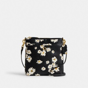 Bolsas Crossbody Coach Kitt Messenger Crossbody Bag With Floral Print Feminino Pretas Multicoloridas | UHMSOWL-09