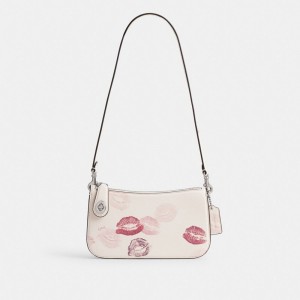 Bolsas De Ombro Coach Penn Shoulder Bag With Lip Print Feminino Prateadas Multicoloridas | AVFWHQU-54