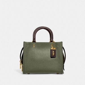 Bolsas De Ombro Coach Rogue Bag 25 In Regenerative Leather Feminino Verdes Multicoloridas | TIWORDY-29