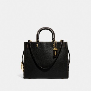 Bolsas De Ombro Coach Rogue Bag In Regenerative Leather Feminino Pretas | TPXEZIG-56