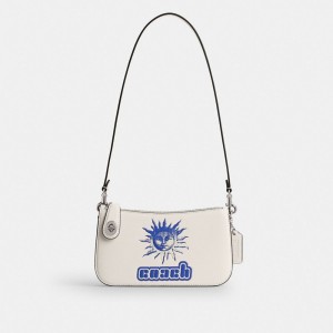 Bolsas De Ombro Coach The Lil Nas X Drop Penn Shoulder Bag Feminino Prateadas | OFIXWTR-34