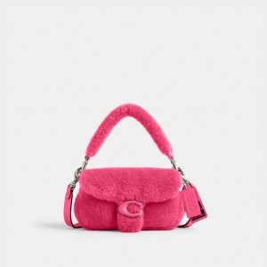 Bolsas De Ombro Coach The Lil Nas X Drop Tabby Shoulder Bag 18 In Shearling Feminino Prateadas Luz Fucsia | VJMLCYD-90