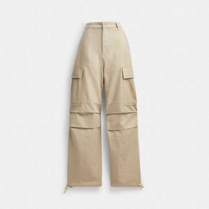 Calças Coach Cargo Pants Feminino Caqui | YWGEPQU-29