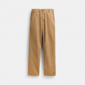 Calças Coach Regenerative Cotton Trousers Masculino Caqui | HDIFZBG-68