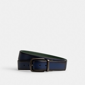 Cintos Coach Harness Buckle Cut To Size Reversible Belt, 38 Mm Masculino Azuis Escuro Verdes | PKNCHFX-49