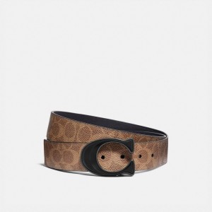 Cintos Coach Signature Buckle Cut To Size Reversible Belt, 38 Mm Masculino Caqui Pretas | BAYXGOZ-58