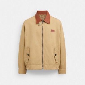 Jaquetas Coach Heritage Reversible Jacket Masculino Marrom | KYRFHQM-28