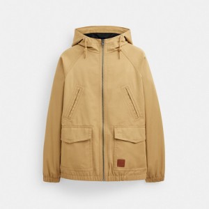 Jaquetas Coach Lightweight Parka Masculino Caqui | NGPFIUD-17