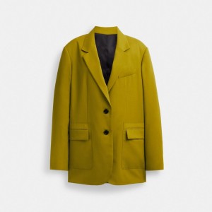 Jaquetas Coach Tailored Blazer Feminino Verdes | UVKHRSN-07