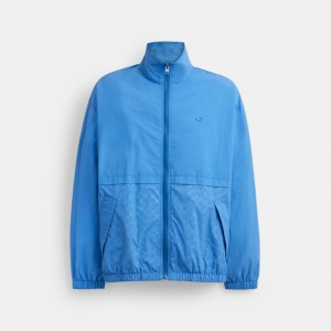 Jaquetas Coach Windbreaker Masculino Azuis | DUHONZF-04