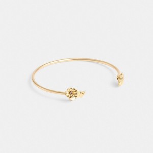 Jóias Coach Garden Charms Cuff Bracelet Feminino Douradas | HPELTMU-65