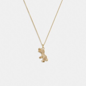 Jóias Coach Pave Rexy Necklace Feminino Douradas | XEHQDOJ-47