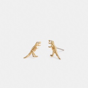 Jóias Coach Skeletal Rexy Stud Earrings Feminino Douradas | ZOKMWAE-64