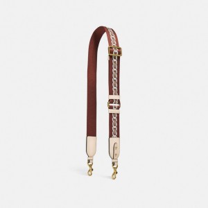 Jóias Coach Strap With Chain Stripe Feminino Branco | URTWZGN-62