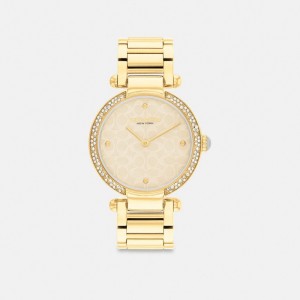 Relógios Coach Cary Watch, 34 Mm Feminino Douradas | ILFCXHS-15