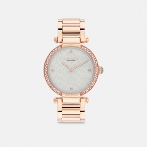 Relógios Coach Cary Watch, 34 Mm Feminino Rosa Douradas Luz Azuis | JGYRKUD-05