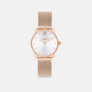 Relógios Coach Elliot Watch, 28 Mm Feminino Rosa Douradas | ESJQCBP-57