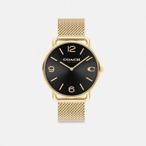 Relógios Coach Elliot Watch, 41 Mm Masculino Douradas Pretas | CRFYTIP-83