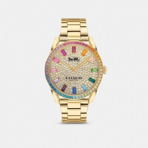 Relógios Coach Preston Watch, 36 Mm Feminino Douradas | PELCWVX-86