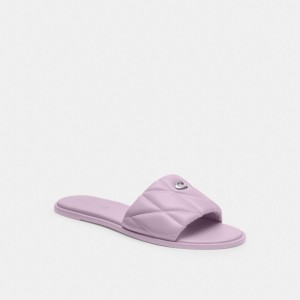 Sandálias Coach Holly Sandal With Quilting Feminino Roxo | KOARVWQ-30