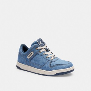 Sapatilhas Coach C201 Low Top Sneaker Feminino Azul Anil Azuis | FGKHAVN-27