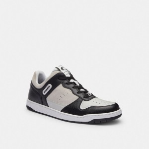 Sapatilhas Coach C201 Sneaker Masculino Pretas Luz Cinzentas | QDSUYOE-06