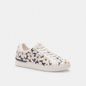 Sapatilhas Coach Lowline Low Top Sneaker With Floral Print Feminino Multicoloridas | YVJNDSC-97