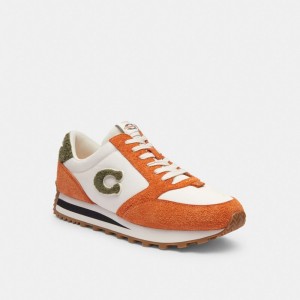 Sapatilhas Coach Runner Sneaker Masculino Marrom Laranja | DFWTXGZ-60