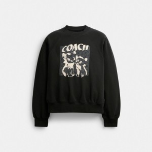 Tops Coach The Lil Nas X Drop Signature Cats Crewneck Sweatshirt Feminino Pretas | QYEOMRZ-08