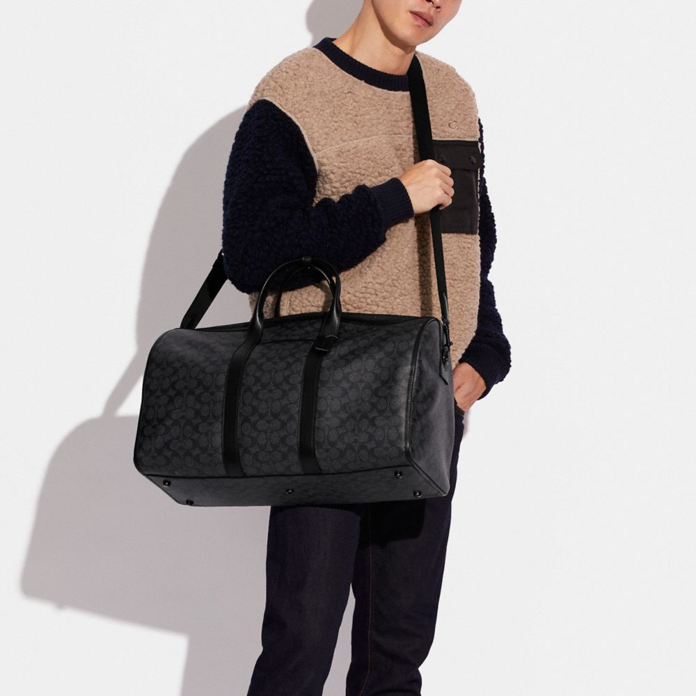 Bolsa De Viagem Coach Gotham Duffle Bag In Signature Canvas Masculino Pretas Cobre Cinzentas | ACZHEMB-09