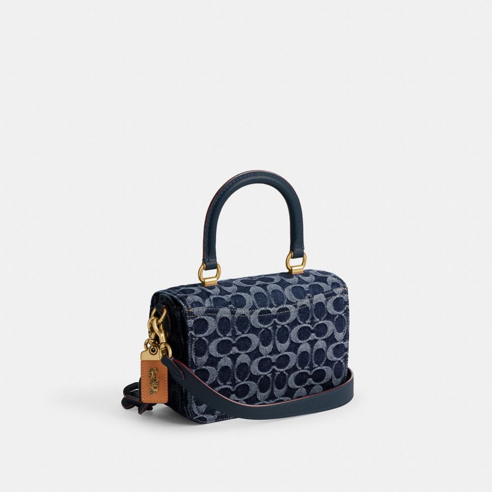 Bolsa Satchel Coach Rogue Top Handle Bag In Signature Denim Feminino Azuis Azuis | VOXDBQK-71