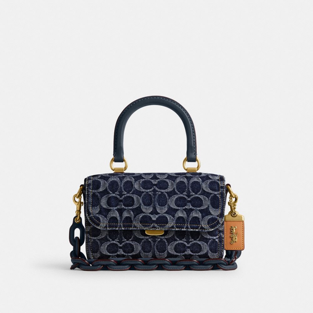 Bolsa Satchel Coach Rogue Top Handle Bag In Signature Denim Feminino Azuis Azuis | VOXDBQK-71