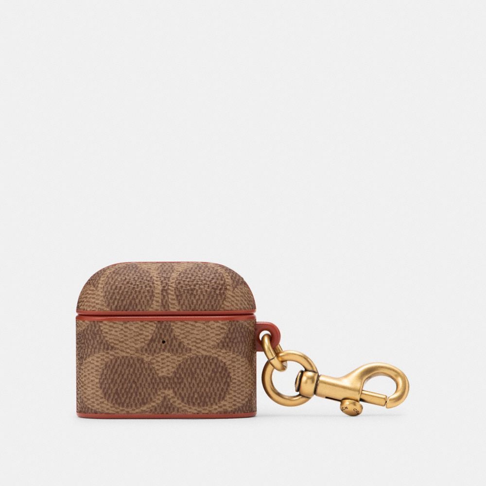 Bolsa de Viagem Coach Airpods 3 Rd Generation Case In Signature Canvas Feminino Marrom | LOPNFIV-40