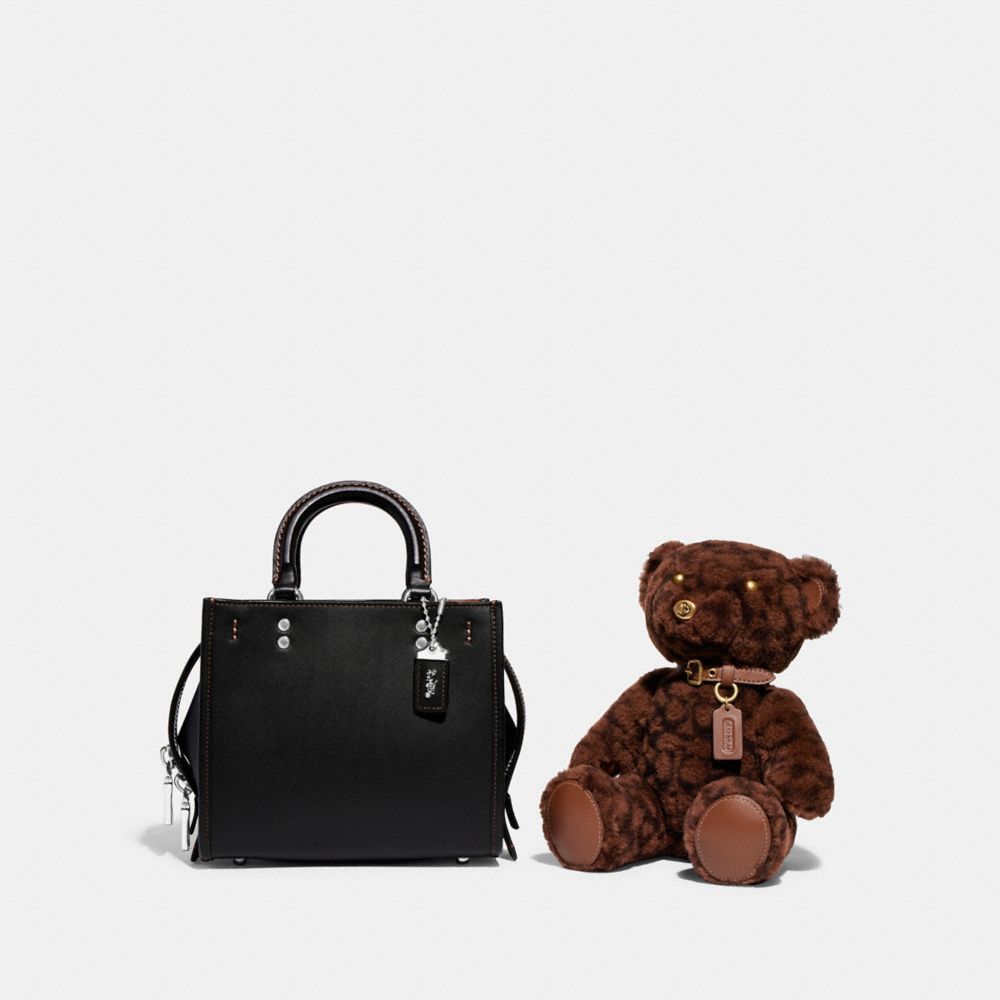 Bolsa de Viagem Coach Bear Collectible In Signature Shearling Feminino Chocolate Marrom | GYOADCE-17