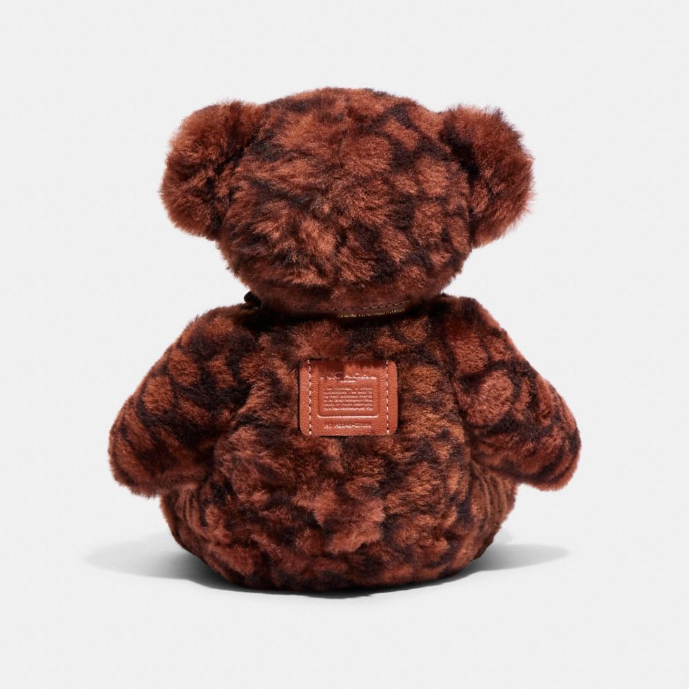 Bolsa de Viagem Coach Bear Collectible In Signature Shearling Feminino Chocolate Marrom | GYOADCE-17