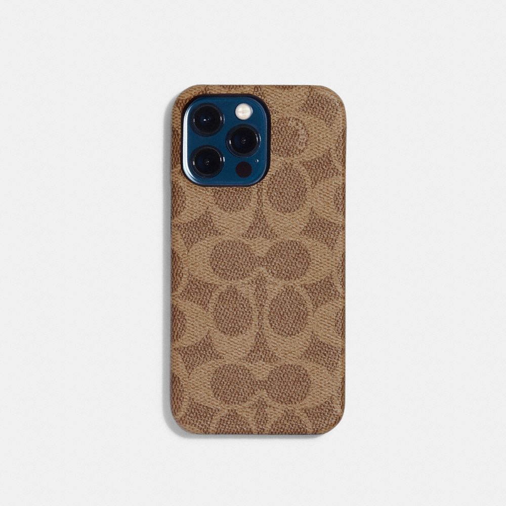 Bolsa de Viagem Coach Iphone 14 Pro Max Case In Signature Canvas Feminino Marrom | OSEFRGZ-42