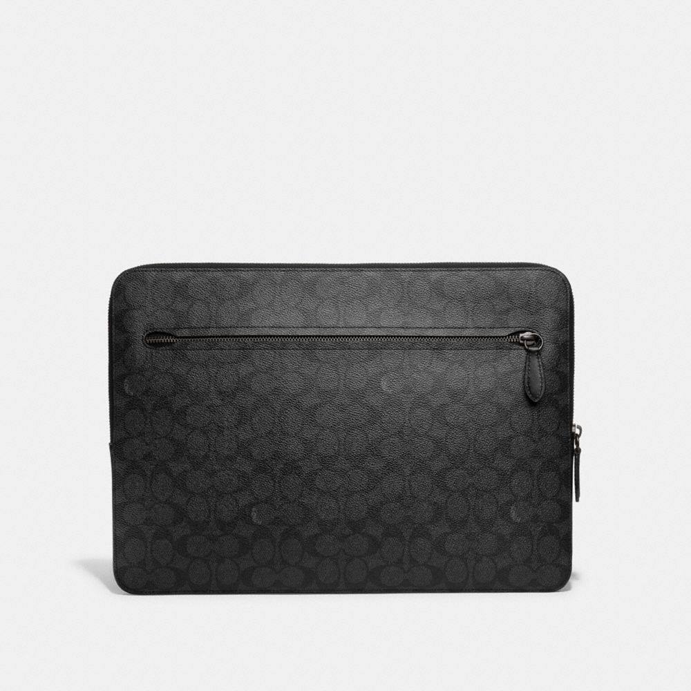 Bolsa de Viagem Coach Zip Around Laptop Case In Signature Canvas Masculino Cinzentas | KGHWTUQ-30