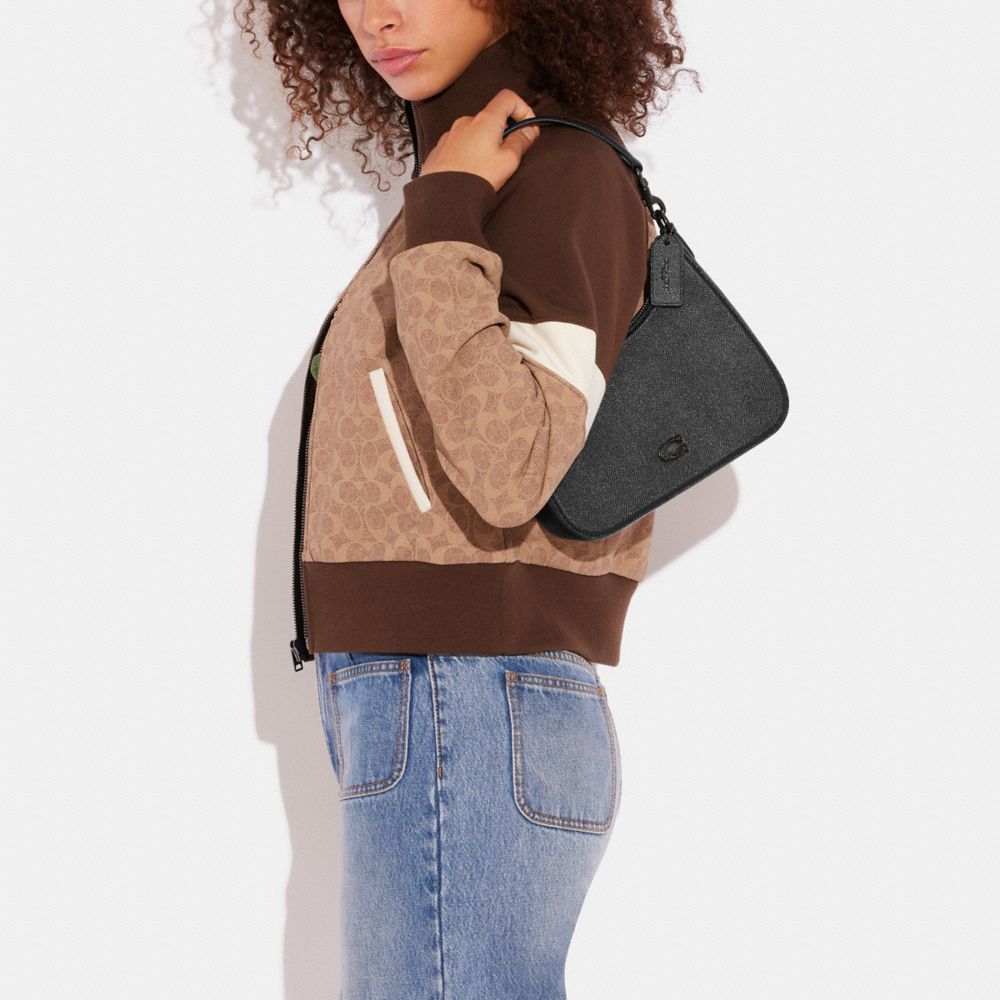 Bolsas Crossbody Coach Hobo Crossbody Bag With Signature Canvas Feminino Pretas | YRSXNDO-24