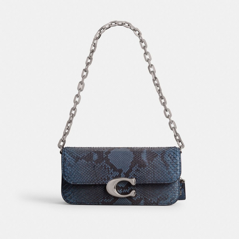 Bolsas De Ombro Coach Idol Bag 23 In Python Feminino Prateadas Azuis | UJFWVMB-82