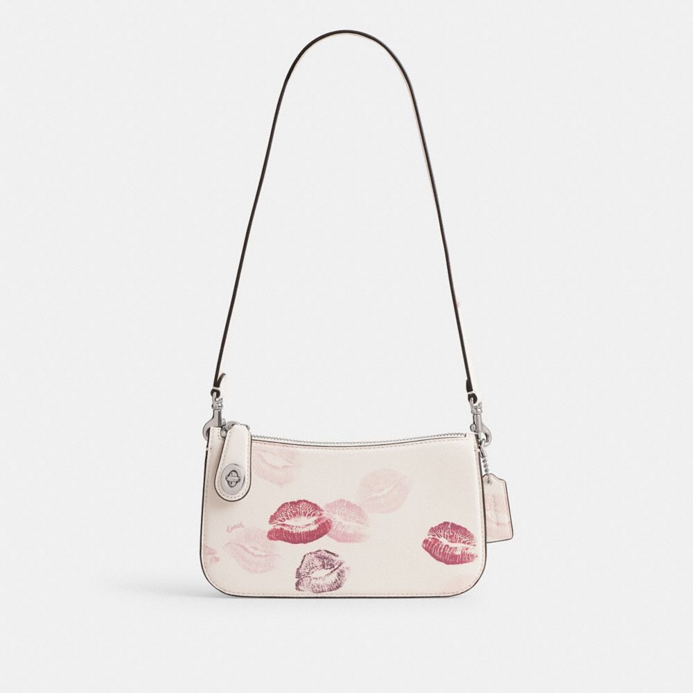 Bolsas De Ombro Coach Penn Shoulder Bag With Lip Print Feminino Prateadas Multicoloridas | AVFWHQU-54