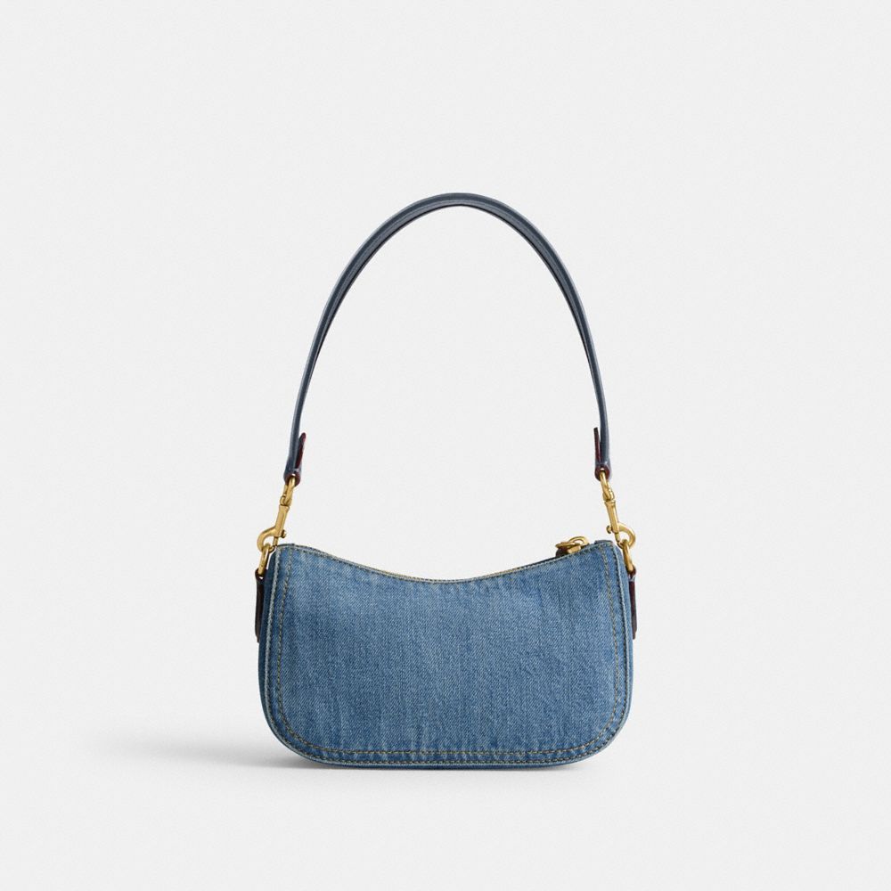 Bolsas De Ombro Coach Swinger Bag 20 Feminino Azul Anil | VBMZFDH-41