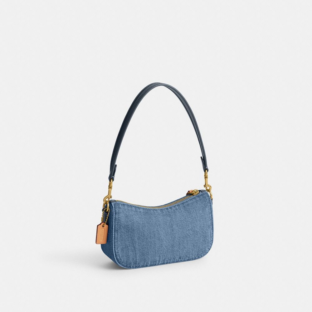 Bolsas De Ombro Coach Swinger Bag 20 Feminino Azul Anil | VBMZFDH-41