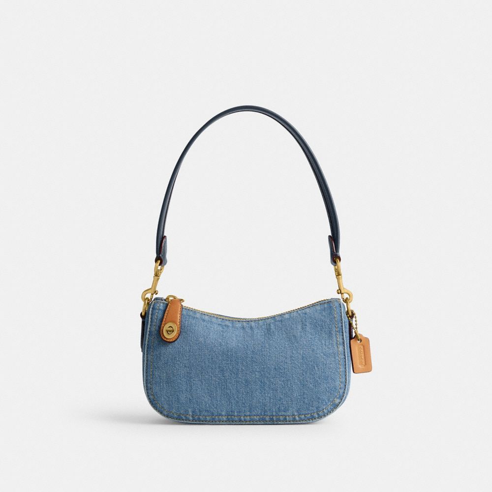 Bolsas De Ombro Coach Swinger Bag 20 Feminino Azul Anil | VBMZFDH-41