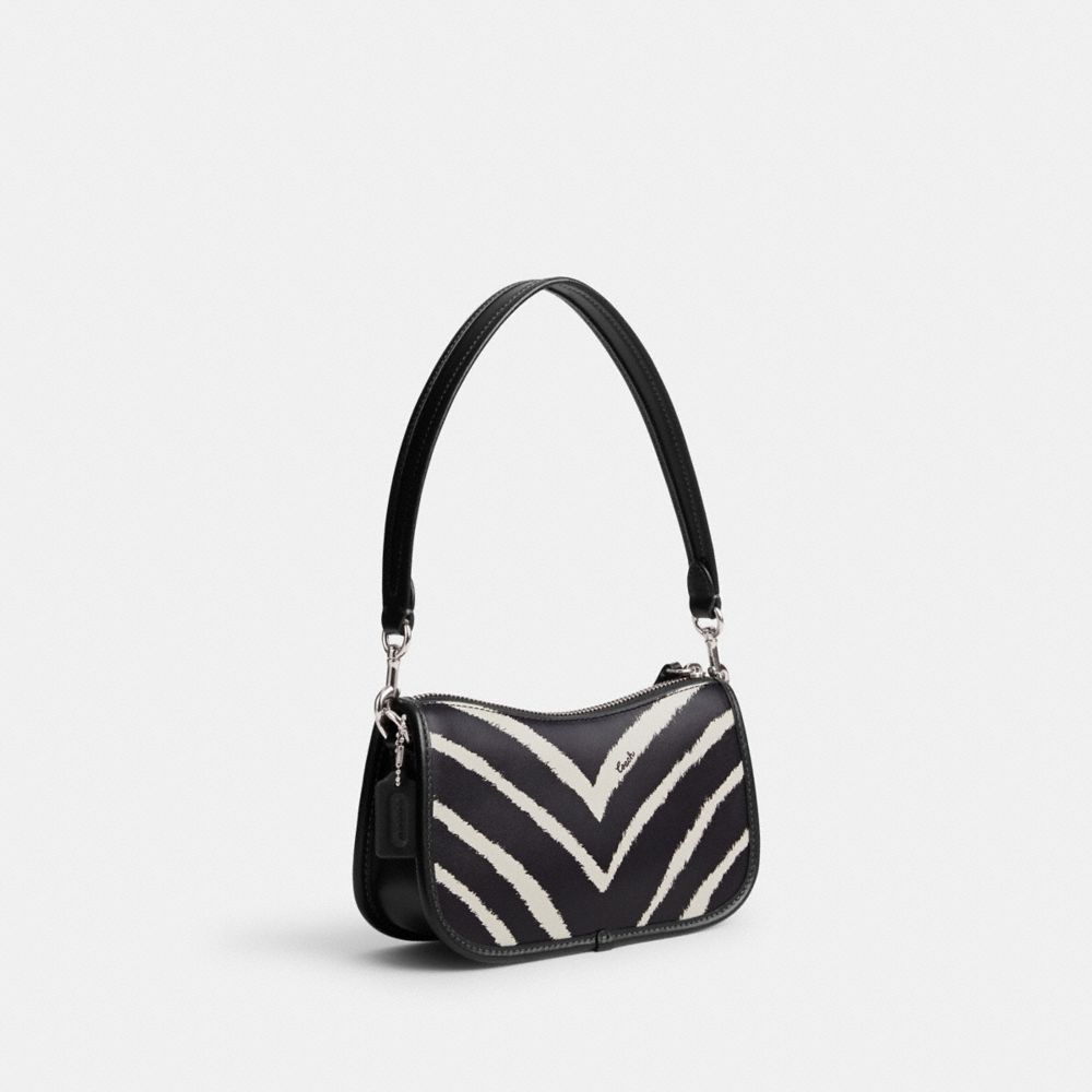 Bolsas De Ombro Coach Swinger Bag 20 With Zebra Print Feminino Prateadas | GPLRBES-64