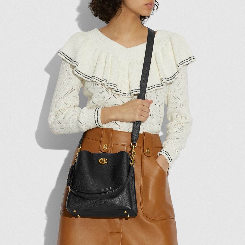 Bolsas De Ombro Coach Willow Bucket Bag Feminino Pretas | IDZOLBJ-50