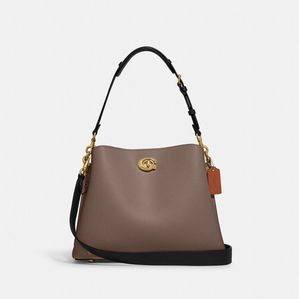 Bolsas De Ombro Coach Willow Shoulder Bag In Colorblock Feminino Cinzentas Escuro | EYTLORV-89