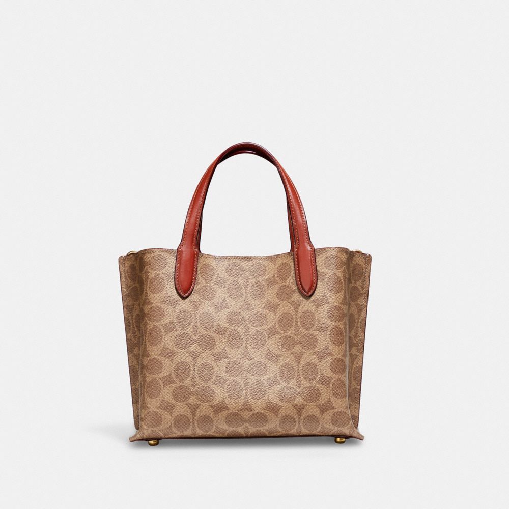 Bolsas Tote Coach Willow Tote Bag 24 In Signature Canvas Feminino Marrom Vermelhas | DWGYMIA-59