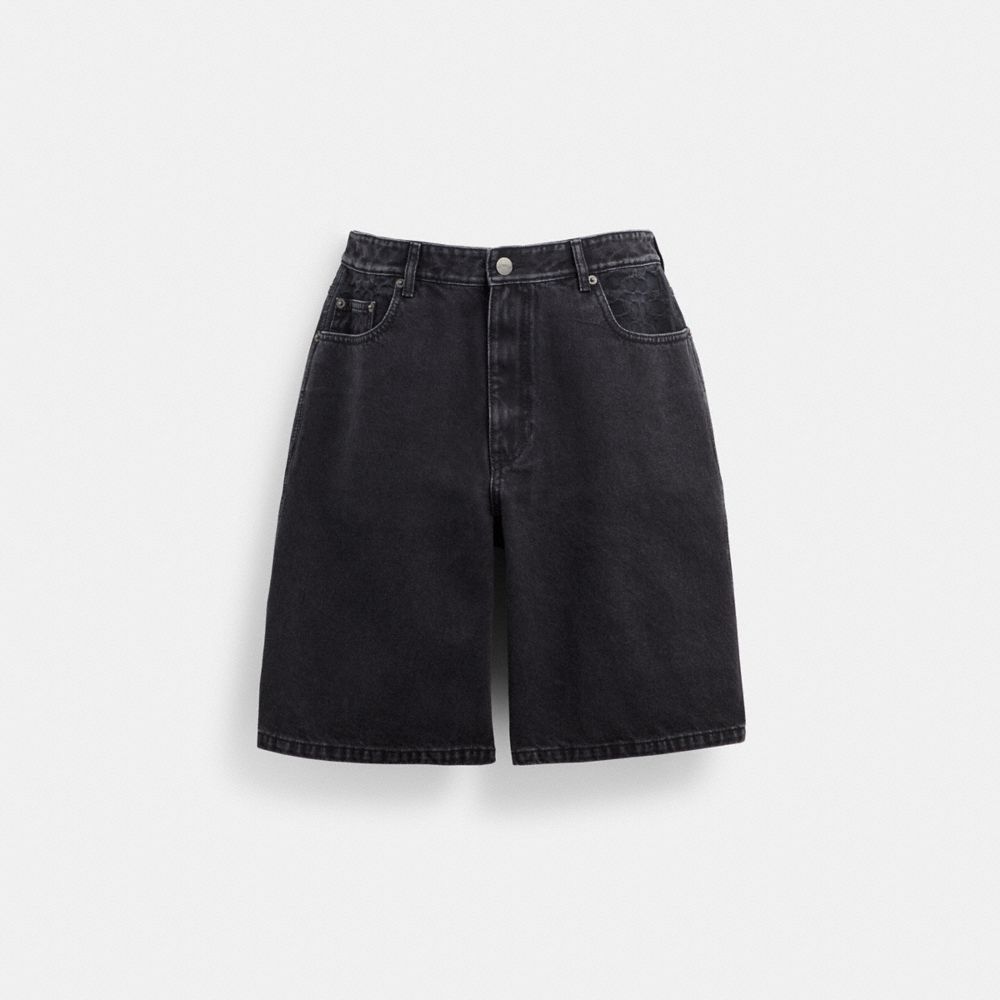 Calças Coach Black Denim Shorts In Organic Cotton Masculino Pretas Azuis | USALNJK-18