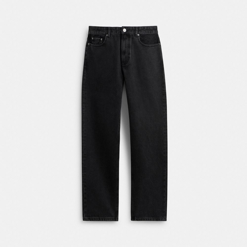 Calças Coach Black Taper Jeans In Organic Cotton Masculino Pretas | XRLZJNO-60